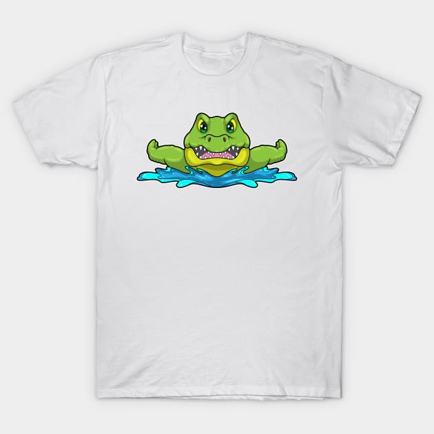 Crocodile at Swimming in Water T-Shirt by Markus Schnabel